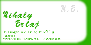 mihaly brlaj business card